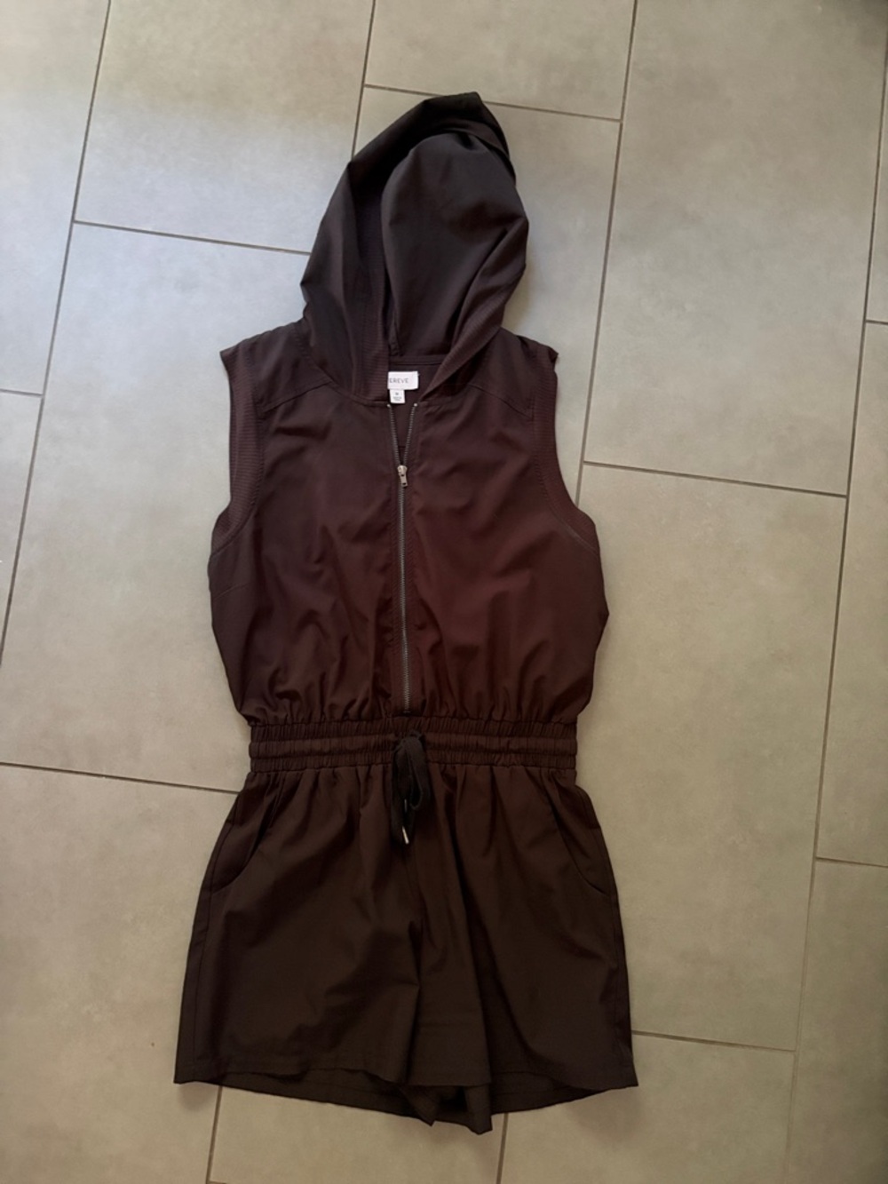 Evereve Sleeveless Hooded Romper in Black